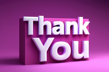 Glossy 3D Text 'Thank You'
