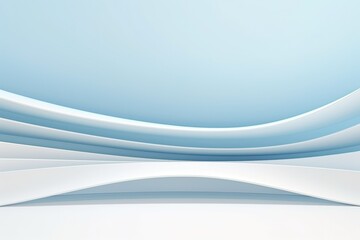 Naklejka premium Blue White Double Wave Composition
