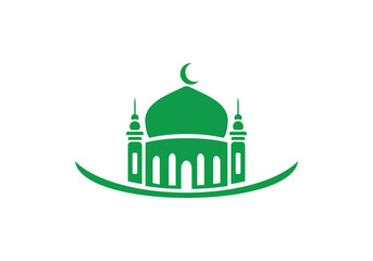 Modern Green Islamic Mosque logo icon.