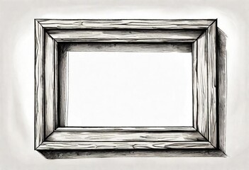Black and White Comic-Style Wooden Frame. Mockups, Art Display, Illustrations