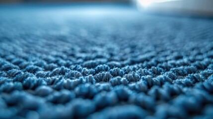 Knitted wool textured carpet with selective focus. AI generated image