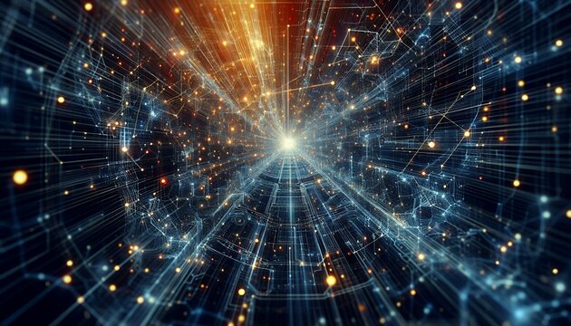 Cyber big data flow blockchain data network line