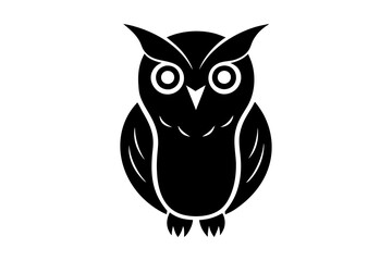 Minimalist Luzon Scops Owl Silhouette, Vector Illustration, Wildlife Clipart