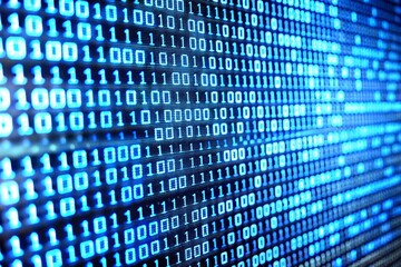 Obraz premium Close-Up of Binary Code on a Computer Screen