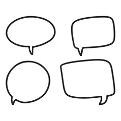 Speech bubble set Vector illustration. Talking cloud icons drawing.