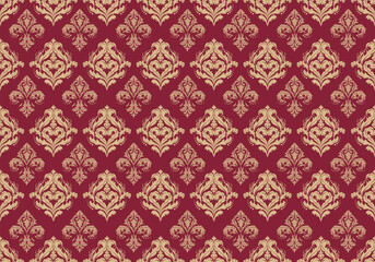 Oreintal Flora Damask Seamless pattern  embroidery, Indian style.  art ornament print.Design for carpet, cover.wallpaper, wrapping, fabric, clothing	