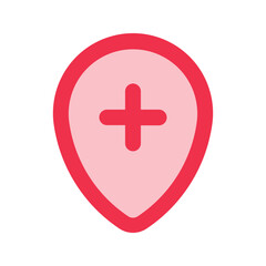 Fototapeta premium hospital outline fill icon