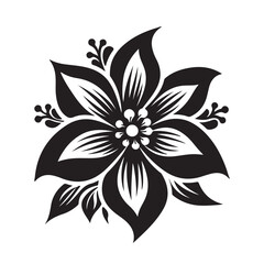 Flower silhouette. Vector illustration.