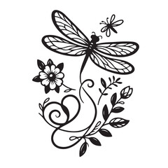 Flower silhouette. Vector illustration.