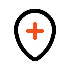 Obraz premium hospital outline color icon