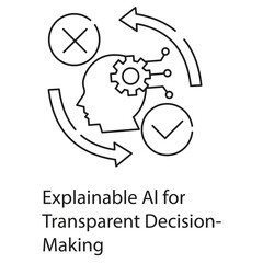 Explainable AI for Transparent Decision-Making Icon. Vector Icon Design
