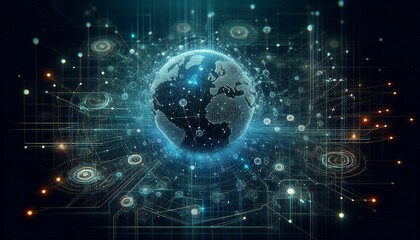 Cyber big data flow blockchain data network line