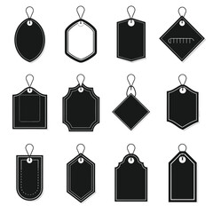 Set of sale sticker, price tag, quality mark, Black icons on white background, Black blank stickers promo set. Collection of flat starburst, sale or price tag, quality mark design. 