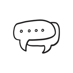 Dialogue Bubbles Line Art. Hand drawn speech bubble vector