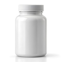 white medicine bottle black trucker cap for mockup isolated on white 