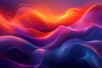 Obraz premium A colorful, abstract painting of a wave with purple, blue, and orange colors