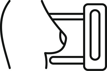 Doctor is using mammography equipment, performing a breast exam on a patient for cancer detection