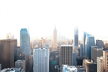 Obraz premium city skyline during dusk 