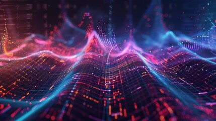 Obraz premium Dynamic vibration wallpapers and sound wave frequencies. AI generated images