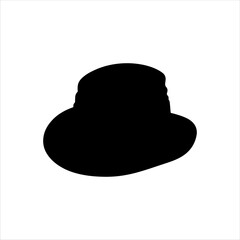 Bucket hat silhouette vector illustration design on white background.