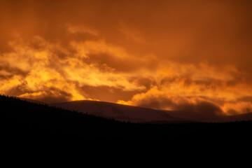 burning sky at sunset colorado