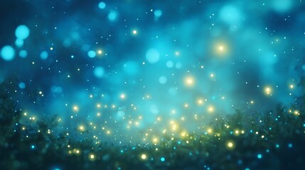 an abstract or artistic representation featuring a blend of blue and green colors with numerous small, glowing orbs scattered throughout