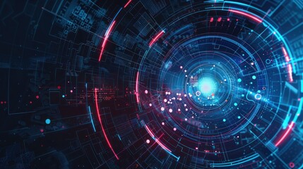 Obraz premium Futuristic innovative abstract technology background. AI generated images