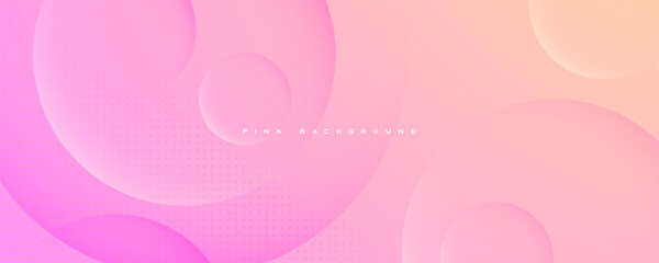 Pink abstract background, pastel color pink and yellow gradient. Circle shape decoration background.