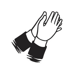 Obraz premium Clapping Hands Illustration. Vector hand drawing conveying appreciation, support, or celebration. Applause concept design.
