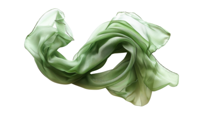 Green scarf isolated on white background