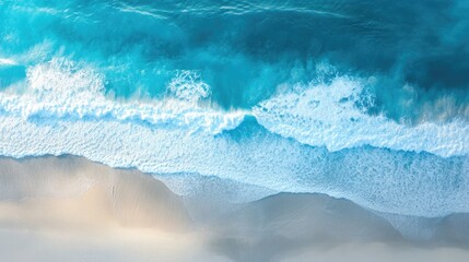 Fototapeta premium Waves on the beach as a background. Beautiful natural background at the summer time