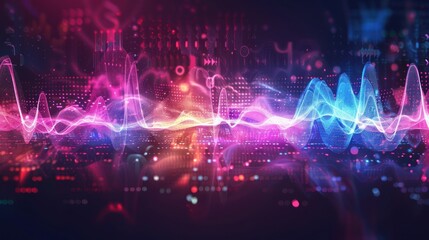 Obraz premium Dynamic vibration wallpapers and sound wave frequencies. AI generated images