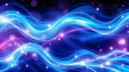 Obraz premium An abstract background of flowing waves enhanced by luminous lights, offering a contemporary and artistic visual experience