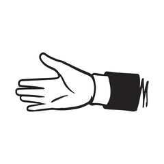 Open Hand Gesture Illustration. Cartoon hand drawing style.