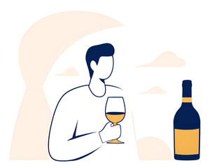 Ilustración al estilo de arte 2D, Dibujos minimalistas,  ilustraciones editoriales y en situaciones cotidianas en colores amarillos y negros con fondo blanco. Elementos gráficos de  personajes. IA gen