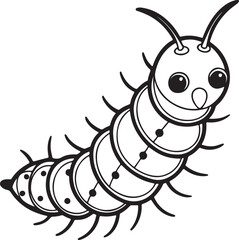 Caterpillar vector art silhouette illustration generated ai