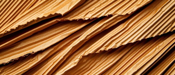 Detailed cardboard layer texture with visible corrugation, forming an earthy, natural background for sustainable packaging and recycling concepts