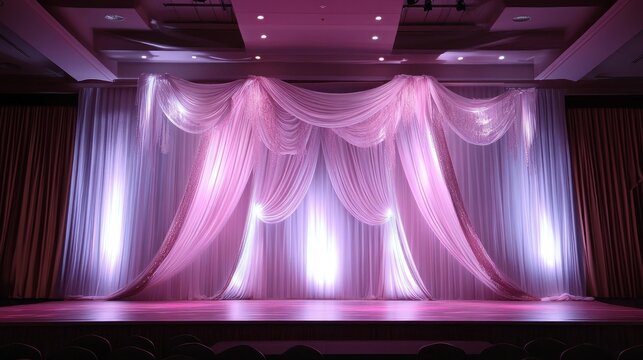 Elegant Draped Stage Setup