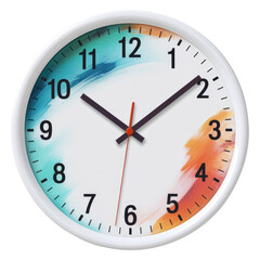 wall clock isolated on transparent white background, clipping path
