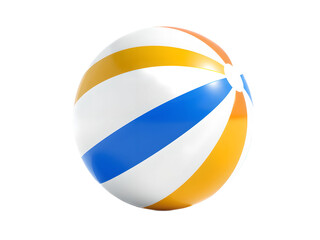 Colorful Beach Ball on Transparent Background