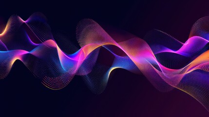 Fototapeta premium Abstract flowing colorful dynamic wavy lines. AI generated images