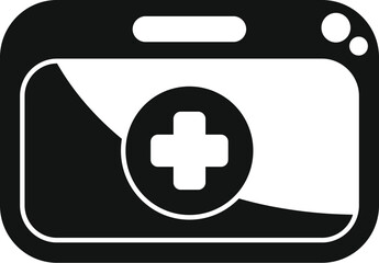 Obraz premium Simple vector illustration of a medical id card with a cross symbol, perfect for projects related to health care