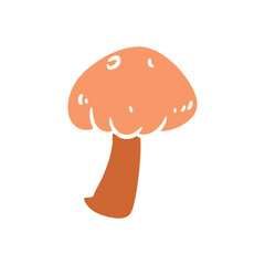 Orange Mushroom Illustration. Hand drawn vector food object.