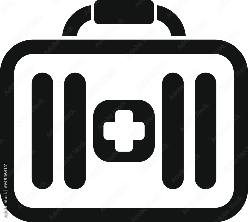 Wall mural This simple vector icon represents a first aid kit, useful for websites and apps related to health and medicine