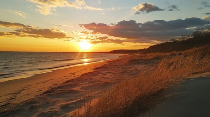Obraz premium Sunset at the dune beach