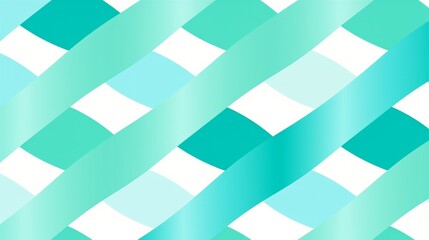 This geometric pattern features stylish overlapping ribbons in various mint blue shades, perfect for use in trendy design applications