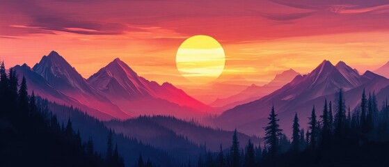 Sunset mountains