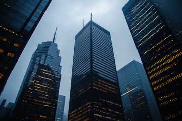 Fototapeta premium Business skyscrapers in the Financial District, Toronto Downtown, ai