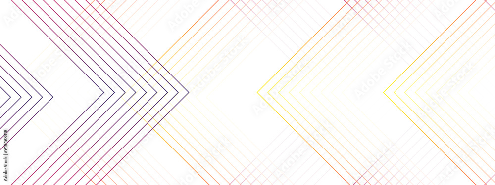 Poster Abstract modern minimalistic golden and red geometric line with Futuristic digital landscape with lines. Modern shiny colorful rounded square lines pattern, geometric stripe line art design