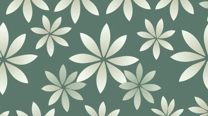 Fototapeta premium This geometric pattern features elegant flowers in a soothing sage green hue, perfect for modern backgrounds and trendy design projects